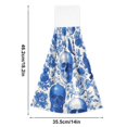 thumbnail image 2 of Haosy 2 Pack Kitchen Wash Cloths with Hanging Loops Absorbent Absorbent Quick Drying Hand Towels, Blue Skull Bird Flower, 2 of 7