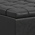 thumbnail image 3 of Simpli Home Harrison 40 inch Wide Transitional Square Large Coffee Table Storage Ottoman in Distressed Black Vegan Faux Leather, 3 of 15