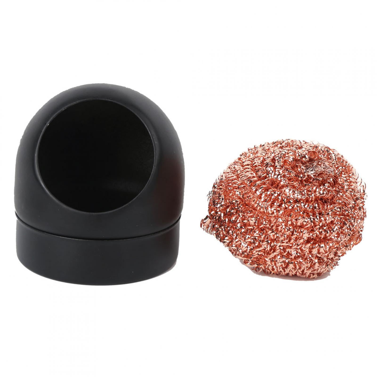 Soldering Iron Tip Cleaner Scourer Cleaning Ball Black Industrial Tool with Base 