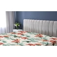 thumbnail image 5 of Ambesonne Floral Fitted Sheet, Retro Botany Exotic Leaves, Full Size, Pale Rust Seafoam Emerald, 5 of 5