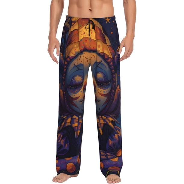 Balery Dreamy Jester Under Stars Pantalones de pijama para hombre, pijama ultraligero, pantalón de descanso-XX-Large