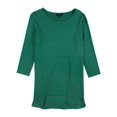thumbnail image 1 of Alfani Womens Mixed Media Basic T-Shirt darkgreen L, 1 of 1