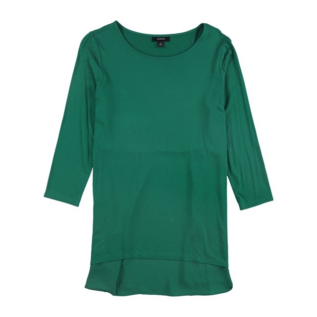Alfani Womens Mixed Media Basic T-Shirt darkgreen L