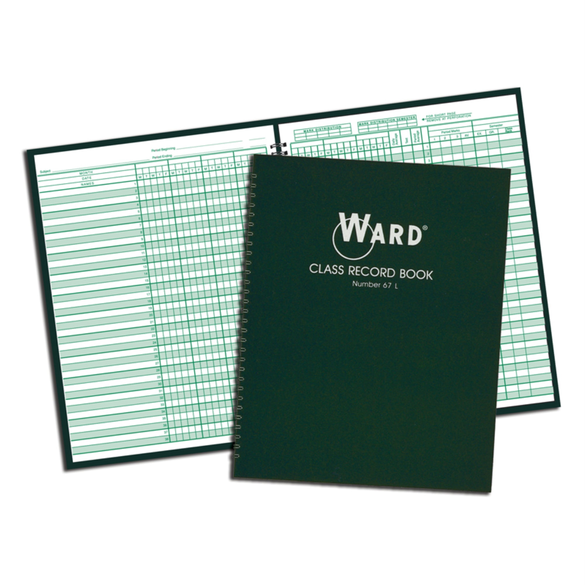 Ward 910l Class Record Book 38 Students 9-10 Week 11 X 8 1/2 Green for sale online 