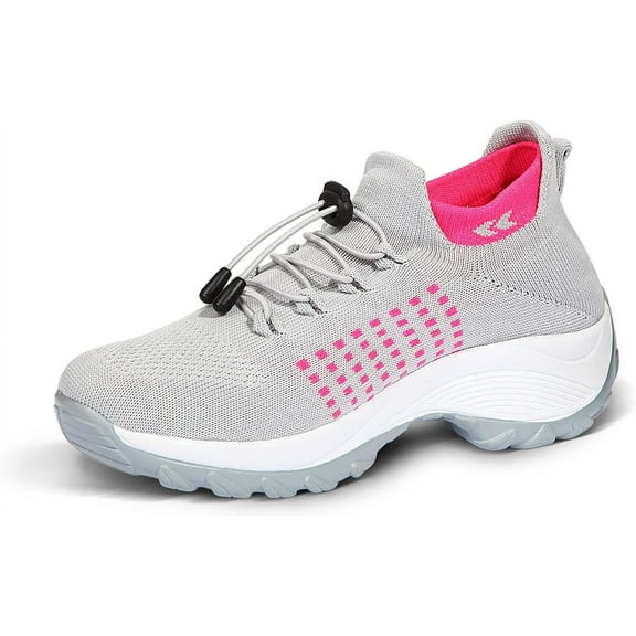 Orthopedic Sneakers Breathable Women Walking Shoes Slip on Trainers Women's Comfortable Casual Ladies Athletic Shoe Thick Bottom
