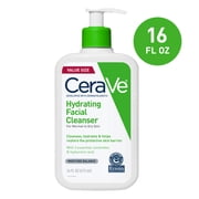 CeraVe Hydrating Facial Cleanser for Normal to Dry Skin, Daily Face Wash for Dryness, 16 fl oz.