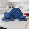 thumbnail image 2 of Mainstays Alessandra 12-Piece Stoneware Dinnerware Set Blue, 2 of 12