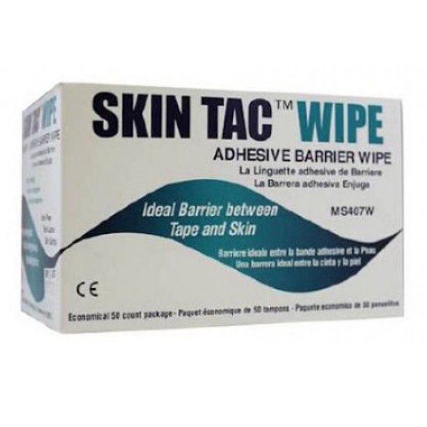 Skin tac adhesive barrier prep wipe, 50/box part no. 407w (50/box