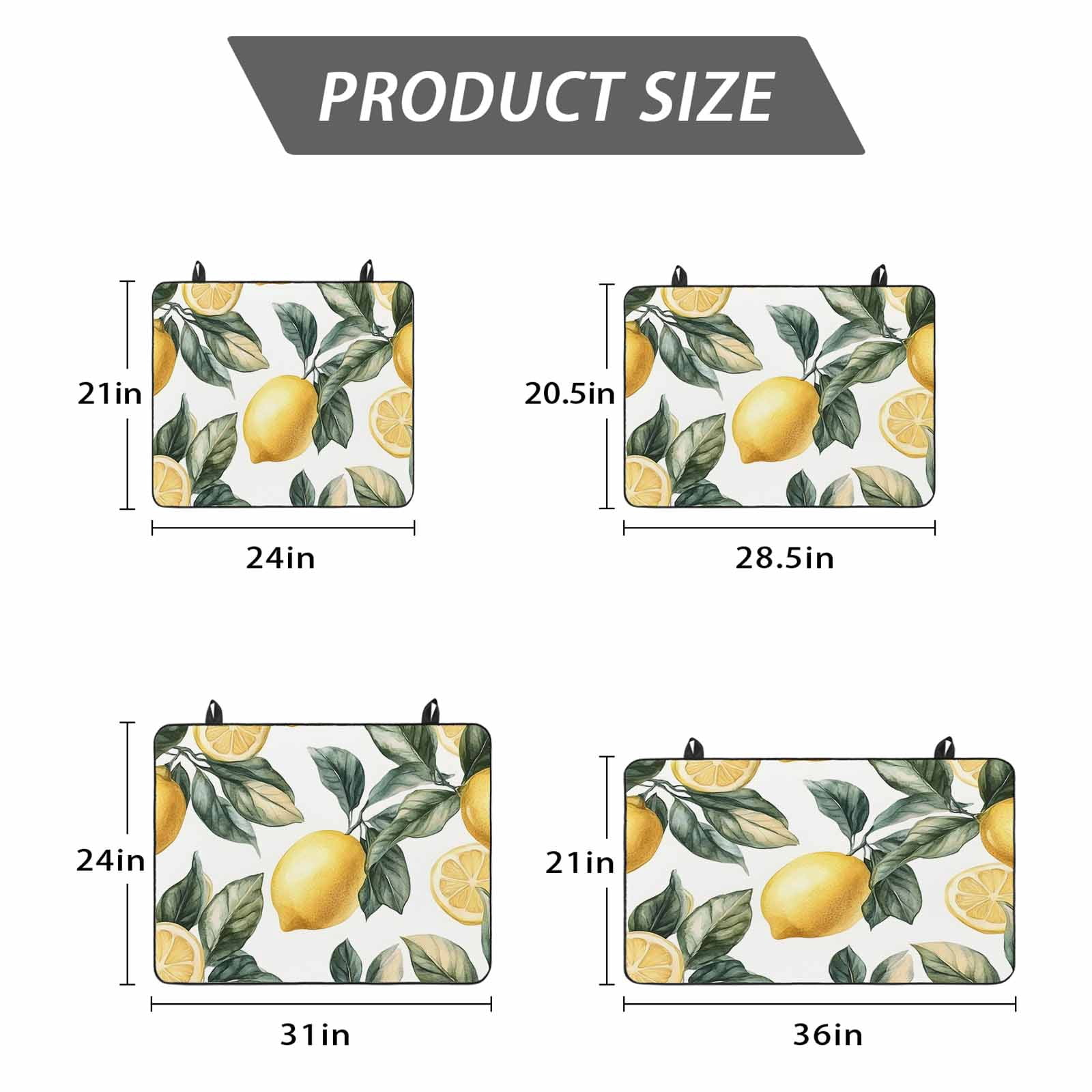 Lemon Stove Top Cover for Electric Stove, Heat-proof & Non Slip Glass Top Stove Cover Protector, Summer Yellow Fruit Country Spring Leaf Plant Kitchen Flat Cooktop Rubber Mat 24x21 Inches