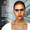 thumbnail image 2 of Tango Optics Cateye Metal Eyeglasses Frame Luxe RX Stainless Steel Jocelyn Burnell Brown For Prescription Lens -, 2 of 7