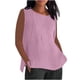 thumbnail image 3 of Talla grande Tops de tallas grandes,Blusa plisada sin mangas para mujer, cuello redondo, efecto lino, corte holgado, poliéster, ropa informal para uso diario, sopatenor, 3 of 8