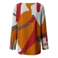 thumbnail image 5 of Scyoekwg Womens Tunic Tops To Wear with Leggings Dressy Casual Color Block Geometry Printed Tunic Shirts Trendy Lightweight Round Neck long Tops Long Sleev T Shirts #B02-Orange S, 5 of 5