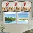 thumbnail image 3 of Sunflowers Rooster Farmhouse Short Window Curtain Valances, Farmhouse Vintage Beige Burlap Plaid Rod Pocket Kitchen Valances for Living Room Bedroom Bathroom Cafe 54" x 18", 3 of 8