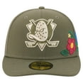 thumbnail image 2 of Men's New Era Olive Anaheim Ducks Tonal Florals 59FIFTY Fitted Hat, 2 of 5