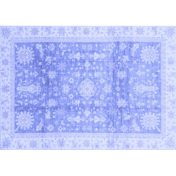 Ahgly Company Indoor Rectangle Oriental Blue Modern Area Rugs, 8' x 12'