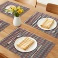 thumbnail image 2 of Unique Bargains Set of 6 Plastic Washable Placemats for Dining Table Decor Red, 2 of 6