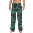 thumbnail image 7 of FORMRS Mens Pajama Pants with Pockets Cotton Sleepwear Lounge Bottoms Sizes S-2XL, Green Art Abstract Pattern, 7 of 7