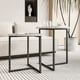 thumbnail image 2 of Juego de mesa de café HOJINLINERO redondo negro con aspecto de metal y madera, 2 of 7