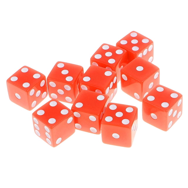 Juego de Dados D6 Sunnimix 10 Piezas 16 Mm Naranja