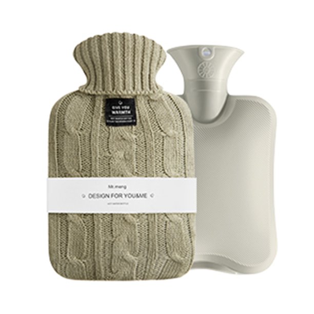 Bolsa De Agua Caliente Calentador De Pies Bolsa De Agua Tibia 1L Botella De Agua Caliente Con Cubierta Protectora De Punto Suave Bolsa De Agua Caliente Para Cuello Y Hombros ANGGREK Otros