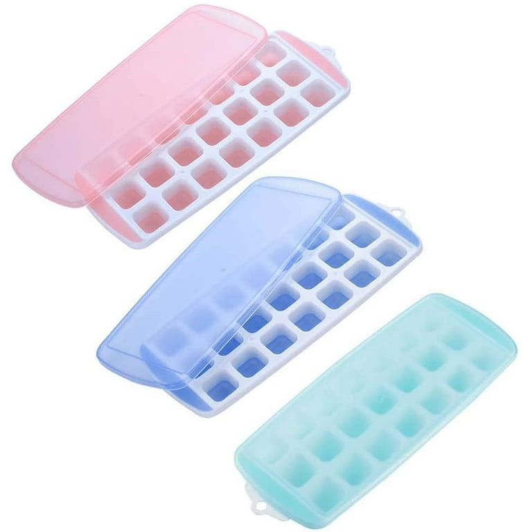  Small Ice Cube Trays with Lid - Mini Ice Trays for Freezer with  Lid, ZDZDZ 2 Pack Easy-Release Tiny Ice Trays - Make 72 Ice Cube,Stackable  Ice Mold Set for Iced