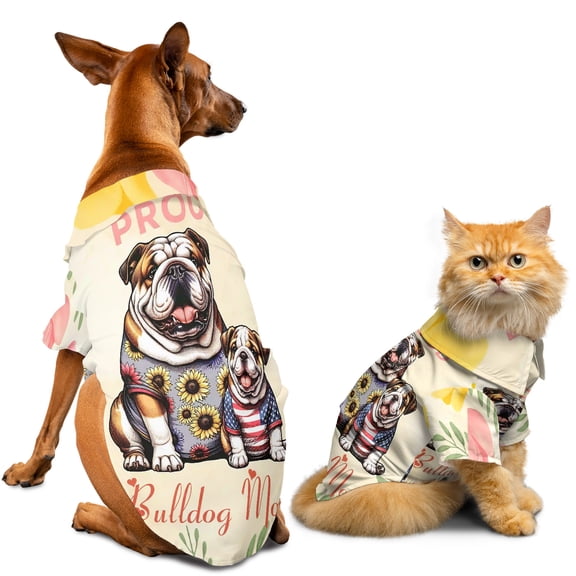 Happy Mother's Day Proud Bulldog Mom Hawaiian Summer Shirt for Small Medium Large Dog Cat Dog Lover Gifts Idea - 03003