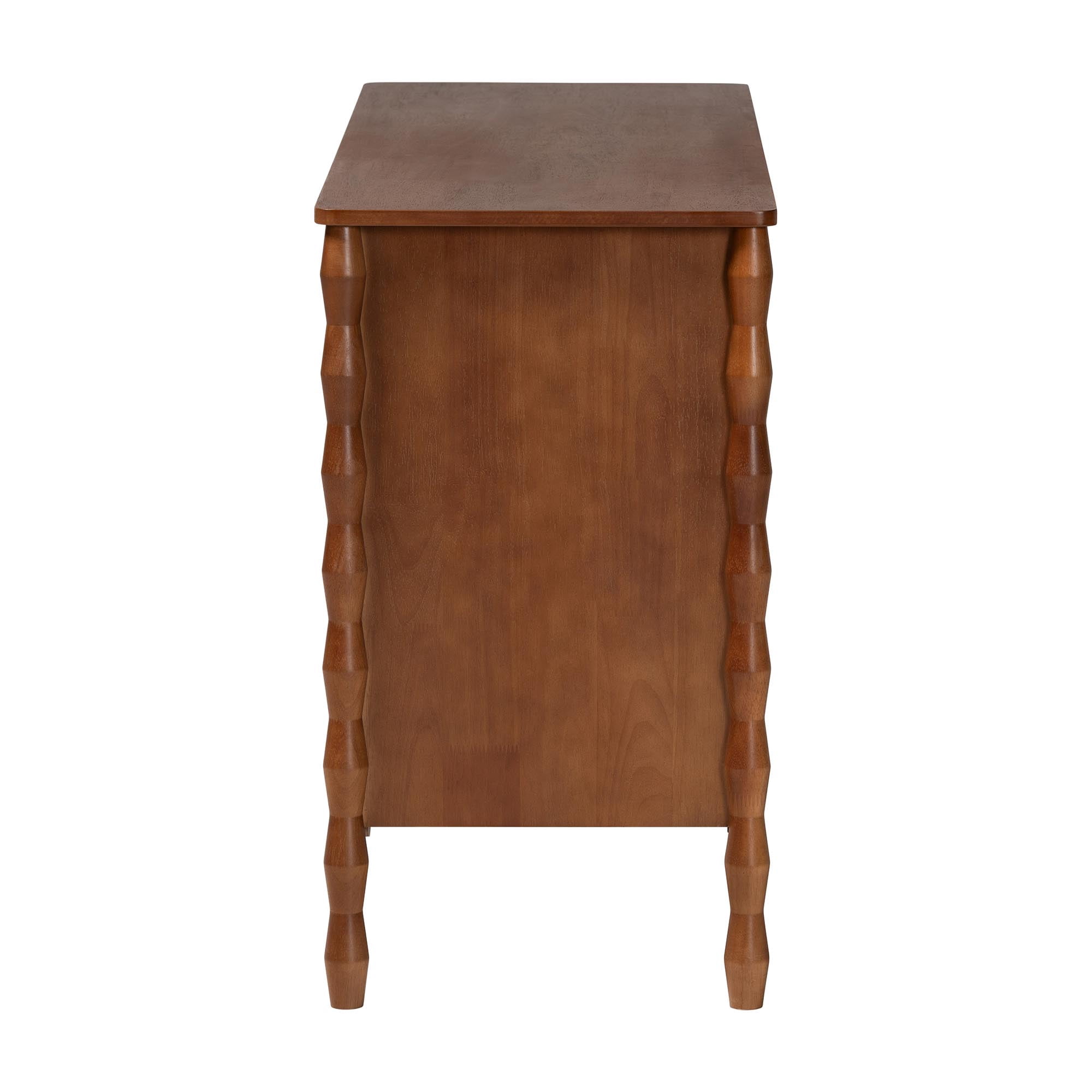Baxton Studio Seamus Mid-Century Modern Dresser, 6-Drawer, Walnut Brown