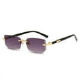 thumbnail image 1 of Gafas de sol sin montura rectangulares para hombre y mujer, lentes de sol cuadradas pequeñas, populares, a la moda, para viaje de verano, 1 of 5