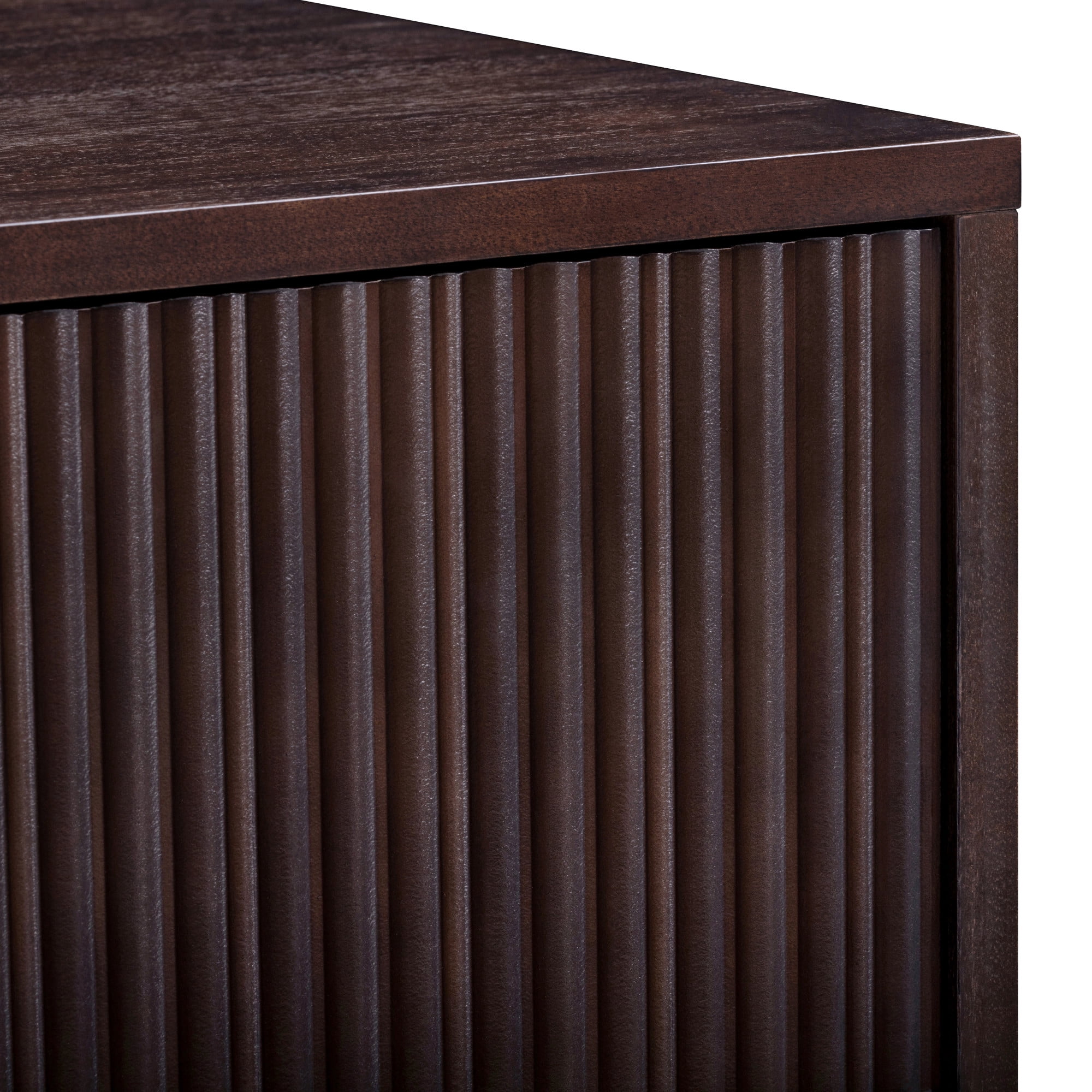 Tremolo 5-Drawer Dresser, Espresso – Teamson Home: Push-Open Chest of Drawers with Natural Acacia Fluted Fronts for Modern Bedrooms & Closet Storage