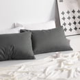 thumbnail image 6 of Lorviah 2 Pack King Pillowcases 20"x36", Premium Cotton Ultra Soft & Breathable Pillow Cases with Envelope Closure, Dark Gray, 6 of 6