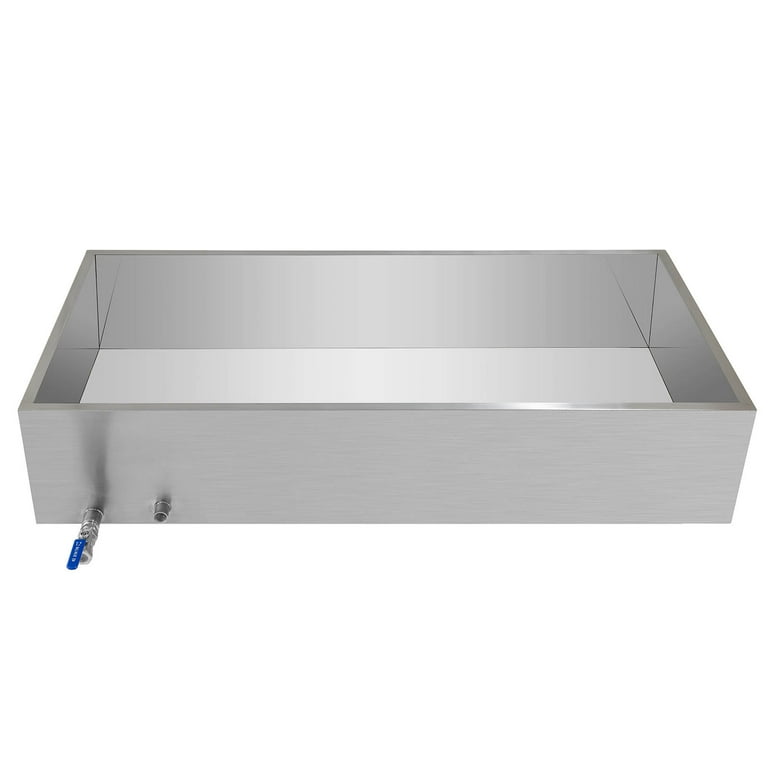 Maple Syrup Evaporator Pan 48x24x9.4 Inch Stainless Steel Maple Syrup  Boiling Pan with Valve and Thermometer and Divided Pan