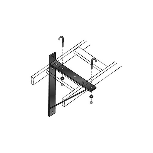 Black Box Ladder Rack Triangular Support Bracket - 12" Wide, Black, Gsa ...