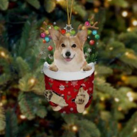 Fridja Christmas Hanging Ornaments Stocking Puppy Funny Christmas Tree Decorations, Suitable For Dogs - Gifts For Dog Lovers - Christmas Decorations - Lovely Stockings Dog Christmas Tree