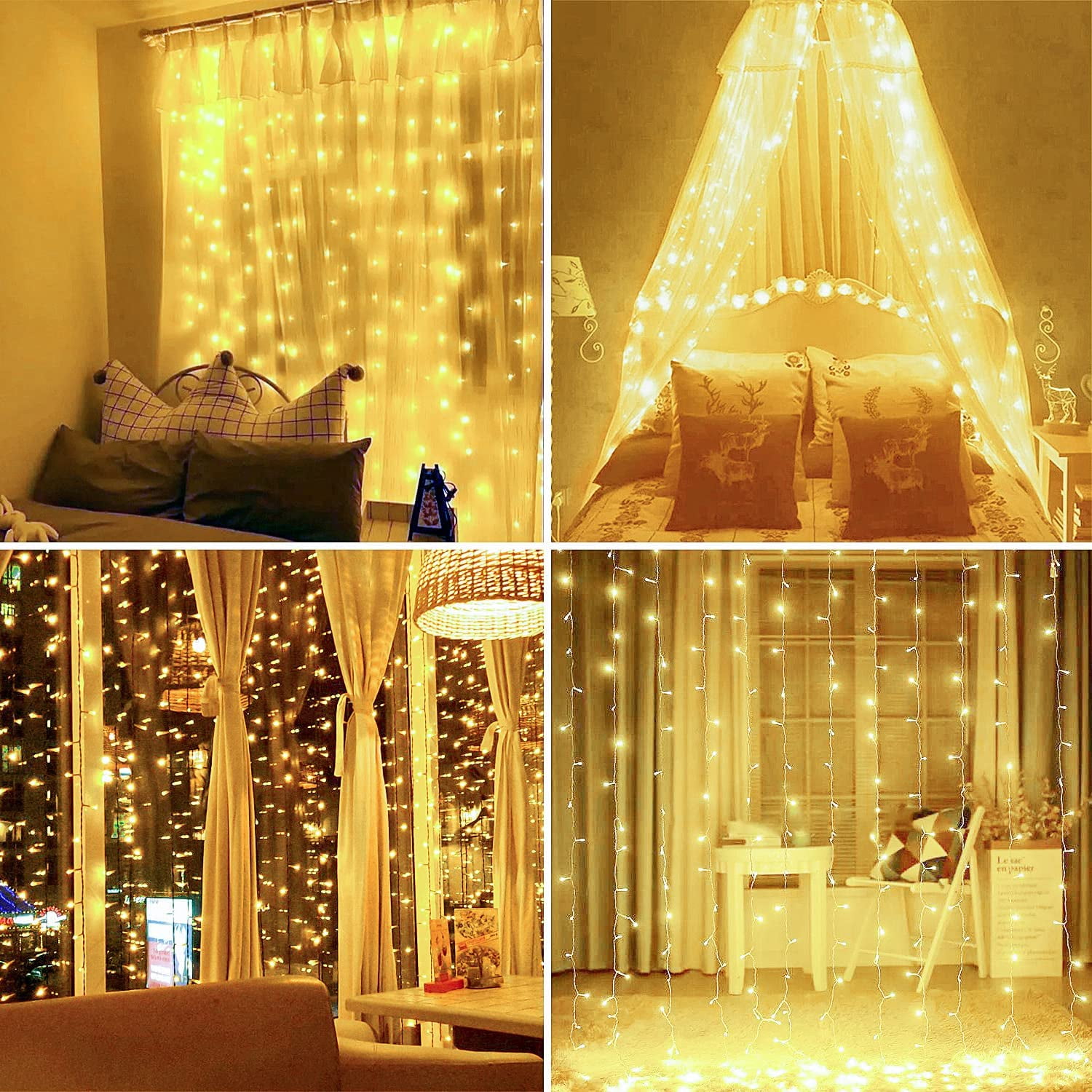 220V EU Plug LED Star Light lumières de Noël intérieur / extérieur  décoratif rideaux d'amour lampe pour l'éclairage de fête de mariage de  vacances (vert)