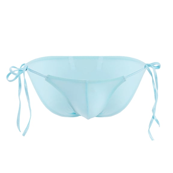Arnsht Men's Sexy Erotic Thong Low Rise G-String Pouch Soft Breathable T-Back Underwear Bikini Blue Free Size