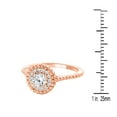 thumbnail image 4 of Aonejewelry 14k Solid Rose,White and Yellow gold 5/8 Ct Round Shape Brilliant Cut Diamond Halo Engagement Wedding Ring With 14 side diamonds (IJ/I2-I3) Any Size Available., 4 of 7