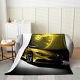 thumbnail image 2 of Erosebridal Race Car Throw Blanket Sports Car Fleece Blanket Extreme Sport Vehicles Sherpa Blanket Speed Racing Car Bed Blanket for Sofa Bed Couch Home Dorm,Yellow Queen 90x90, 2 of 4