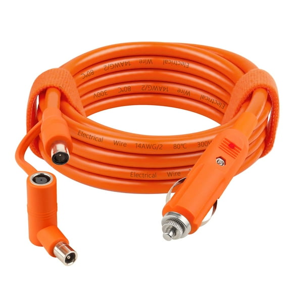GUANGHUI 14AWG Car Cigarette Lighter Charger Cable 6FT,12V/24V DC 8mm Car Charging Cable 15A with DC7909/8020 Plug Compatible with Jackery,BLUETTI,Anker,GRECELL,Goal Zero Yeti Portable Power Station