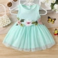 thumbnail image 2 of Wxirdiow Dresses for Girls Newborn Baby Girl Flower Dress Toddler Sleeveless Tutu Tulle Dress Princess Wedding Birthday Party Dresses for Girls Green Size,9-12 Months, 2 of 7