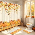 thumbnail image 2 of FRAMICS Fall Pumpkin Shower Curtain Sets with Rugs, 16-Piece Thanksgiving Sunflower Buffalo Plaid Bathroom Sets with Hooks, Waterproof Fabric Bathroom Decor Set, 2 of 11