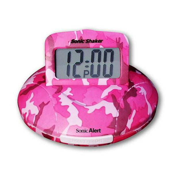 Sonic Alert Sonic Shaker SBP100 Pink Camouflage Vibrating Travel Alarm