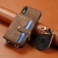 thumbnail image 7 of ELEHOLD iPhone XS Max Crossbody Wallet Case, Zipper PU Leather Phone Case with Card Holder Wrist Strap Purse Cover for iPhone XS Max,Brown, 7 of 7