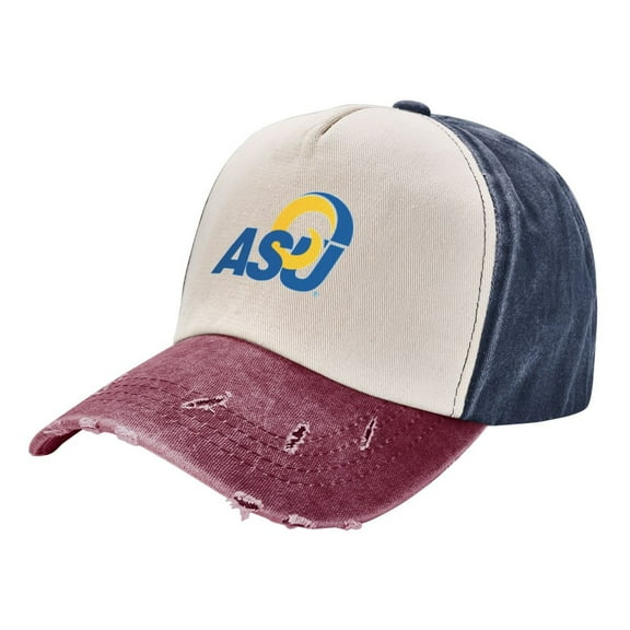 Albany State University Logo Cowboy Collision Color Washed Baseball Cap For Men And Women