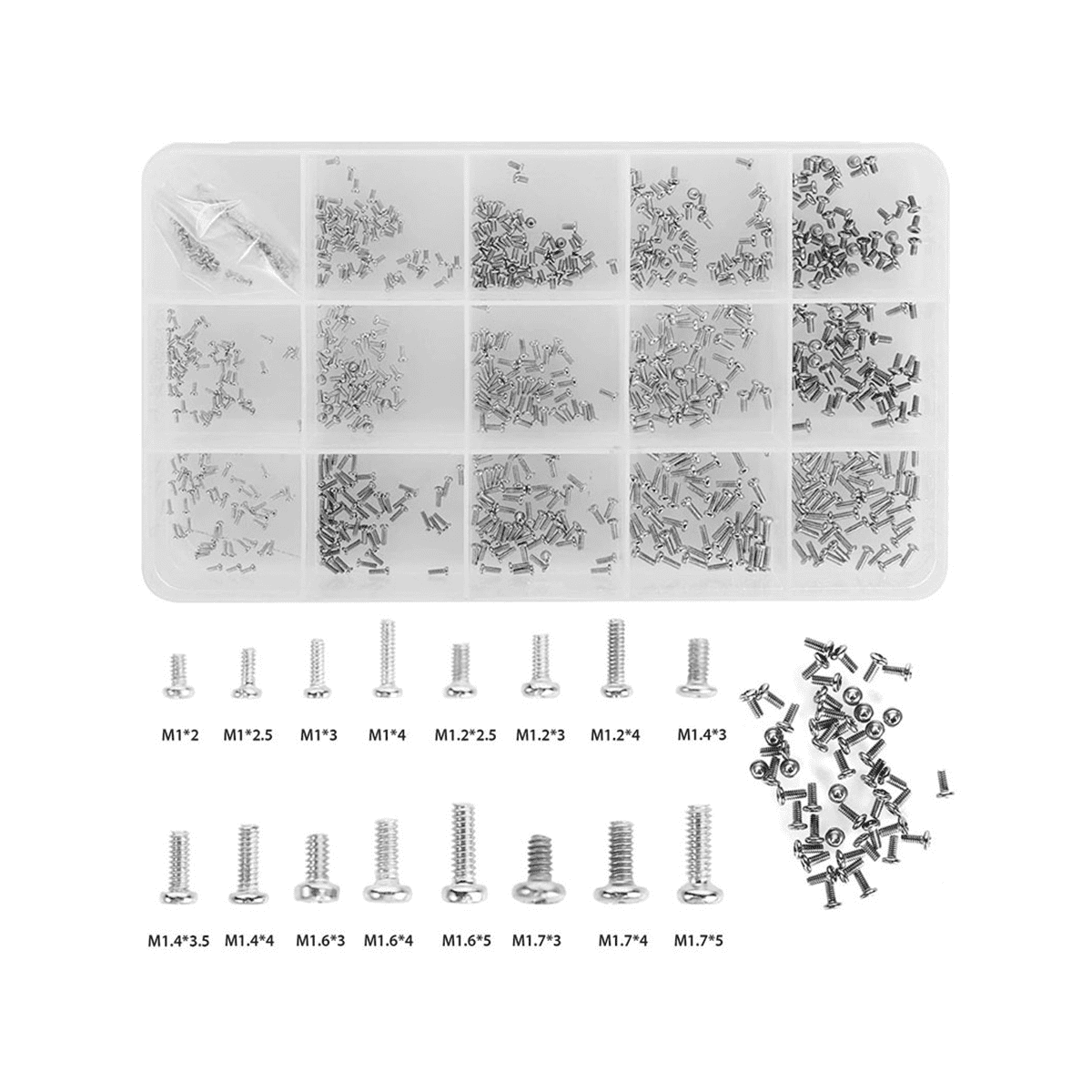 800 Pc Tiny Screws for Electronics, Small Mini Pan Head Machine Screws Kit for Eyeglasses Watches Clocks Repair