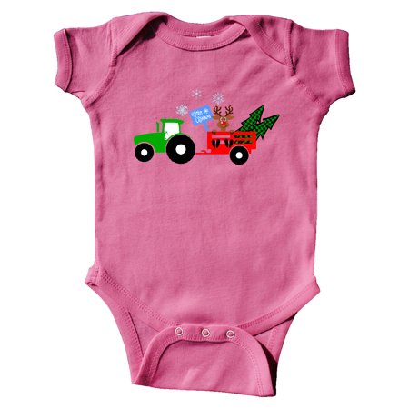 

Inktastic Christmas Tractor with Cute Reindeer Gift Baby Boy or Baby Girl Bodysuit