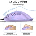 thumbnail image 2 of Wired Mouse, USB-A Wired , 1400 DPI Optical Tracking, 5 Buttons,Ergonomic Cord Mouse for PC/Mac/Laptop-Light Purple, 2 of 7