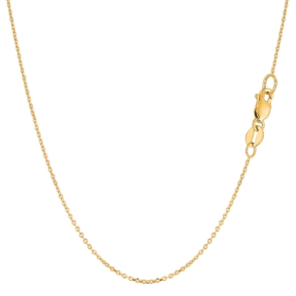 18k Yellow Gold Cable Link Chain Necklace, 0.7mm, 18"