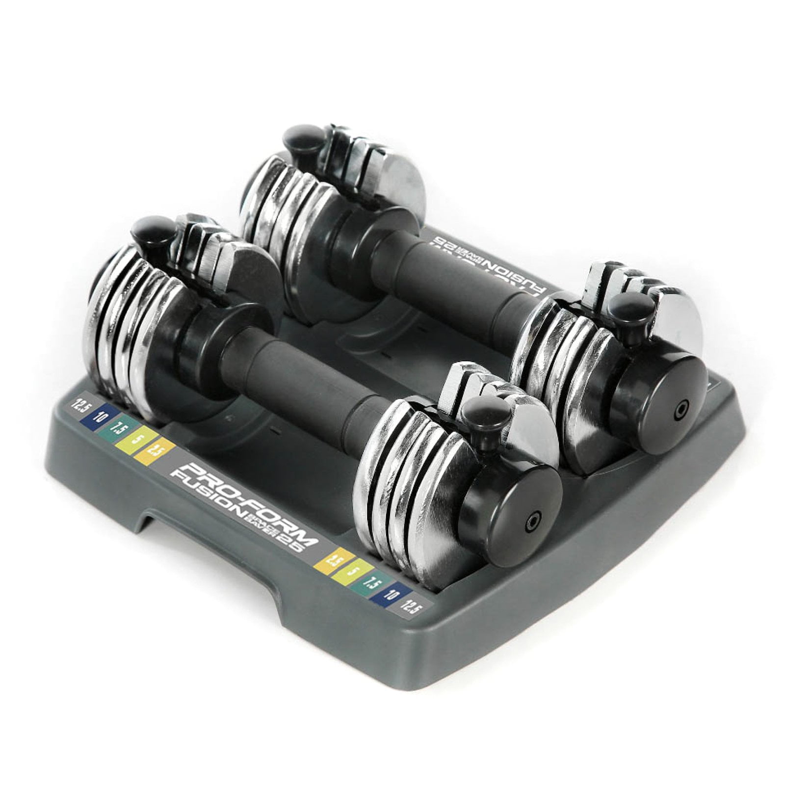 ProForm 12.5 Lb. Adjustable Dumbbell Set with Storage Tray, Pair