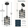 thumbnail image 2 of 2 Pack Pendant Lights Kitchen Island Decor, Farmhouse Black Cage Ceiling Light Modern Seeded Glass Over Sink Pendant Light Fixture, Adjustable Hanging Lights for Dining Room,Bedroom,Entryway,Porch, 2 of 10