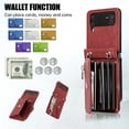 thumbnail image 2 of ELEHOLD Crossbody Wallet Case for Samsung Galaxy Z Flip 3 with RFID Card Slots Zipper Pocket Kickstand Function Shockproof Purse Case with Detachable Shoulder Strap for Samsung Z Flip 3,Red, 2 of 9
